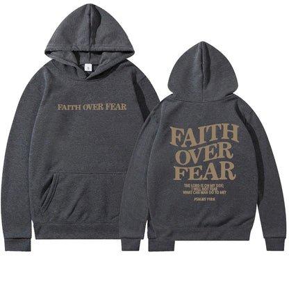 Faith Over Fear Christian Hoodie Christian Sweatshirt Jesus Hoodie Trendy Hoodie Bible Verse Shirt Unisex Aesthetic Clothes